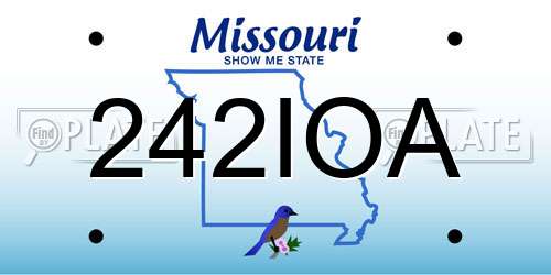 242IOA Missouri License Plate