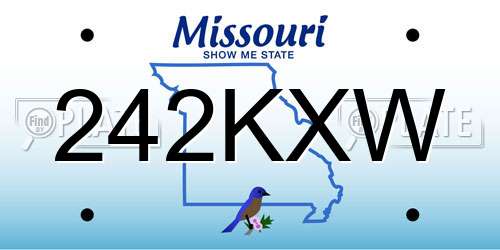 242KXW Missouri License Plate