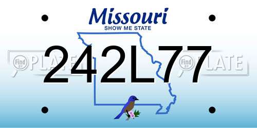 242L77 Missouri License Plate