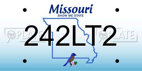 242LT2 Missouri License Plate