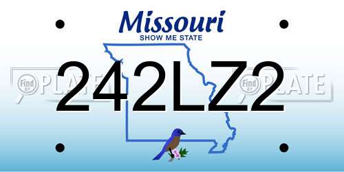 242LZ2 Missouri License Plate
