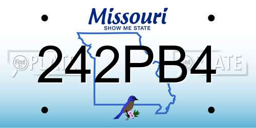 242PB4 Missouri License Plate