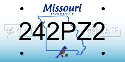242PZ2 Missouri License Plate