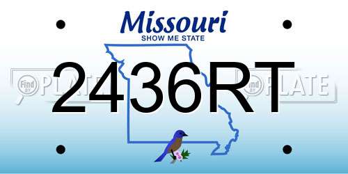 2436RT Missouri License Plate