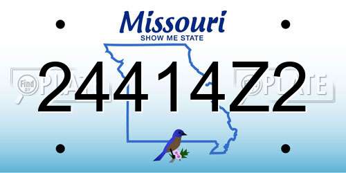 24414Z2 Missouri License Plate