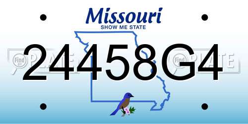 24458G4 Missouri License Plate