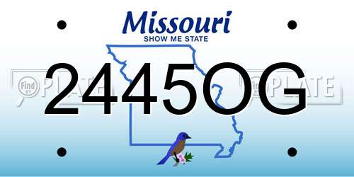 2445OG Missouri License Plate
