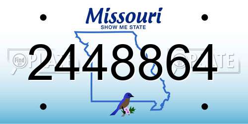2448864 Missouri License Plate