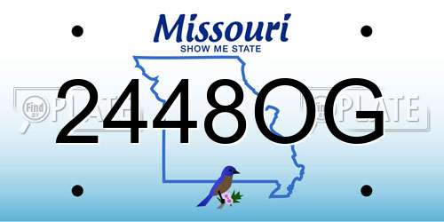 2448OG Missouri License Plate