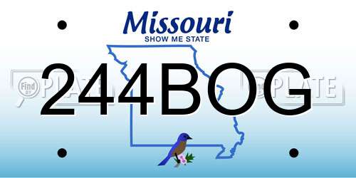 244BOG Missouri License Plate