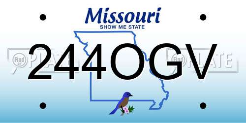 244OGV Missouri License Plate