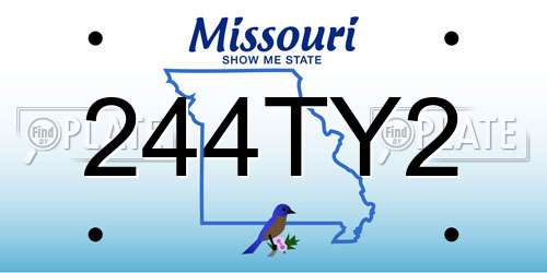 244TY2 Missouri License Plate