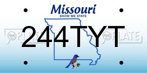 244TYT Missouri License Plate