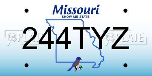 244TYZ Missouri License Plate