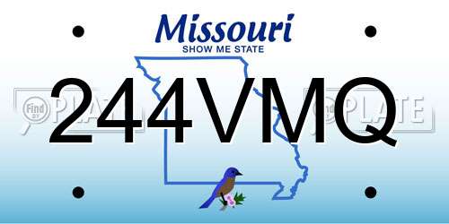 244VMQ Missouri License Plate
