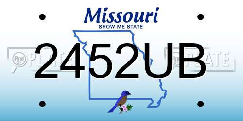 2452UB Missouri License Plate