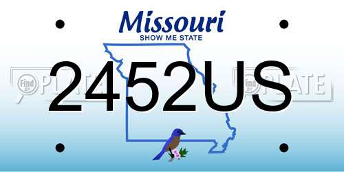 2452US Missouri License Plate