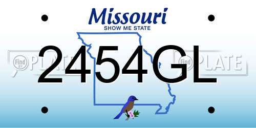 2454GL Missouri License Plate