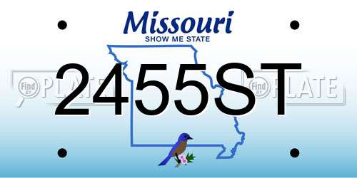 2455ST Missouri License Plate