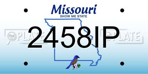 2458IP Missouri License Plate