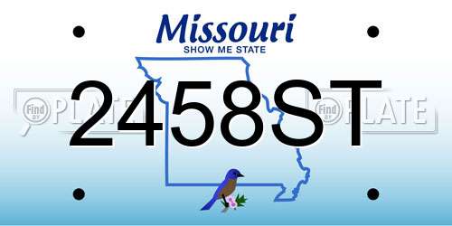 2458ST Missouri License Plate