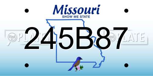 245B87 Missouri License Plate