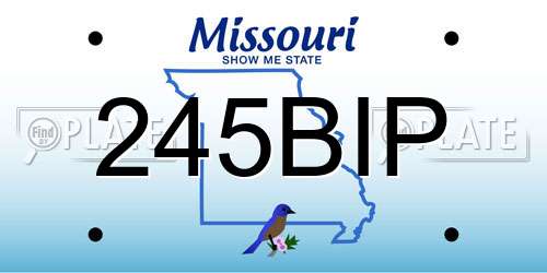 245BIP Missouri License Plate