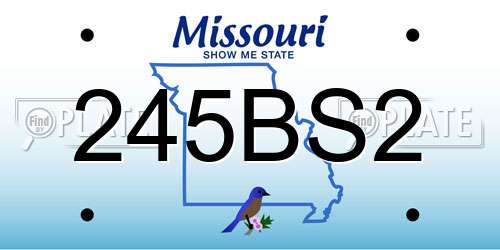 245BS2 Missouri License Plate