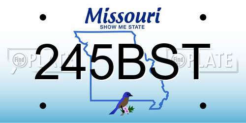 245BST Missouri License Plate