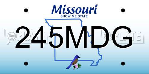 245MDG Missouri License Plate