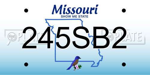 245SB2 Missouri License Plate