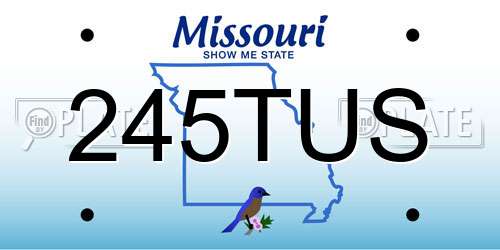 245TUS Missouri License Plate