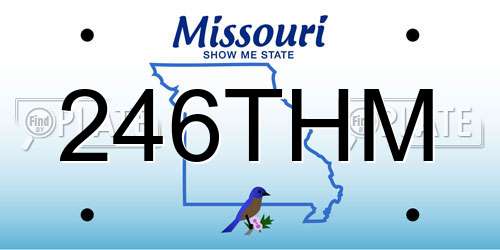 246THM Missouri License Plate