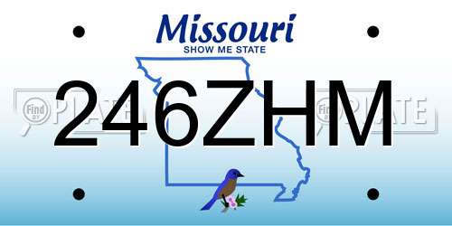 246ZHM Missouri License Plate