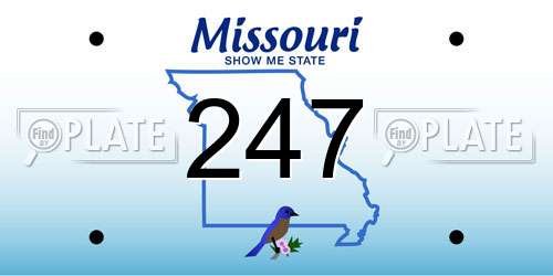 247 Missouri License Plate
