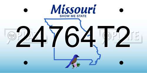 24764T2 Missouri License Plate