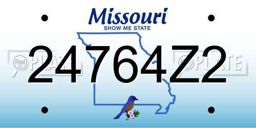 24764Z2 Missouri License Plate