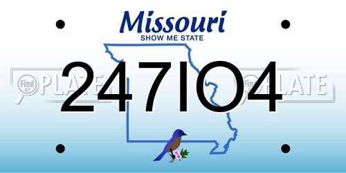 247IO4 Missouri License Plate