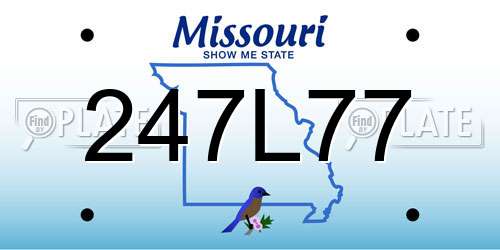247L77 Missouri License Plate