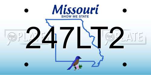 247LT2 Missouri License Plate