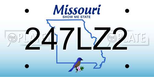 247LZ2 Missouri License Plate