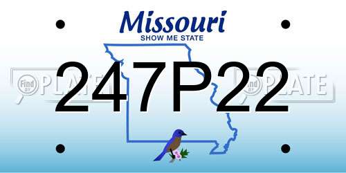 247P22 Missouri License Plate