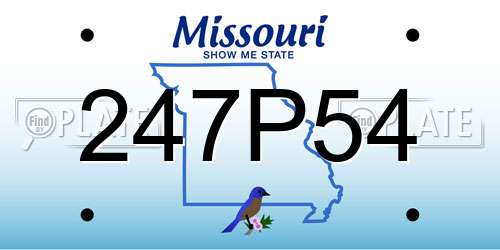 247P54 Missouri License Plate