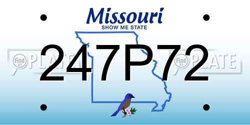 247P72 Missouri License Plate