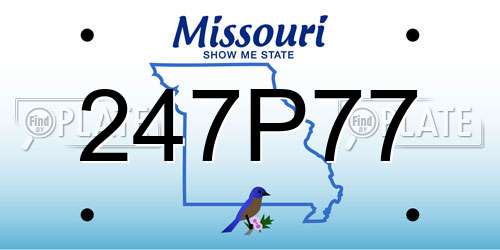 247P77 Missouri License Plate