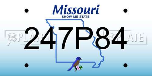 247P84 Missouri License Plate