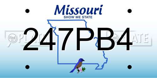 247PB4 Missouri License Plate