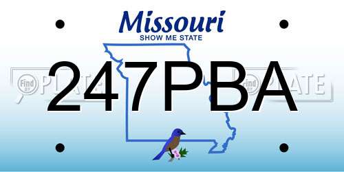 247PBA Missouri License Plate