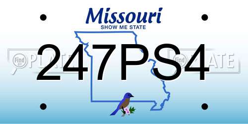 247PS4 Missouri License Plate