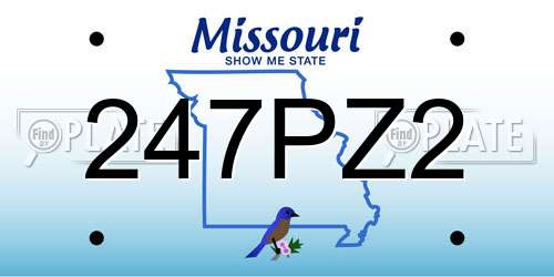 247PZ2 Missouri License Plate